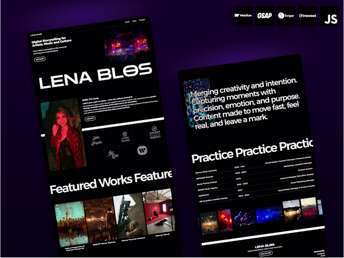 Lena Blos: Webflow Site with Animations