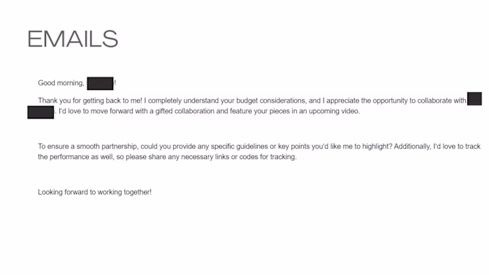 Email Copy for Social Media Influencer