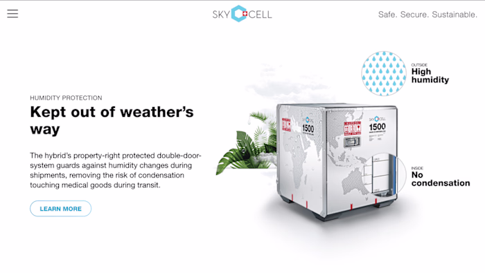 Website copy for sustainable medical logistics solution