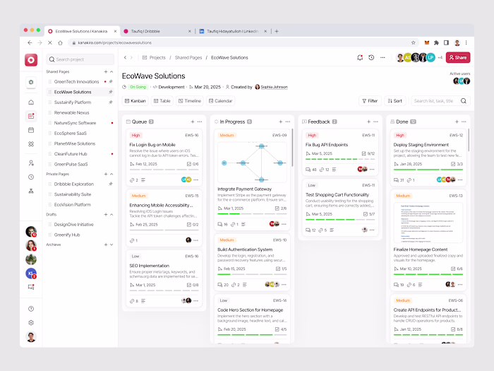 Kanban Page Kanakira - Task Management