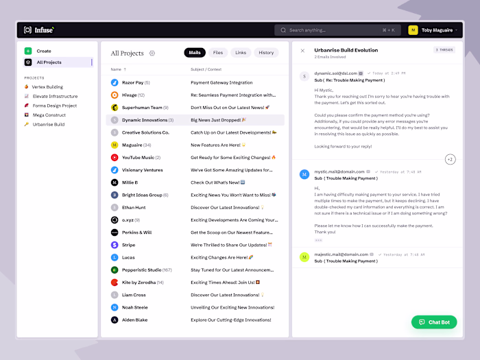 Infuse — Project-Based Email Workspace Infuse is a modern em...
