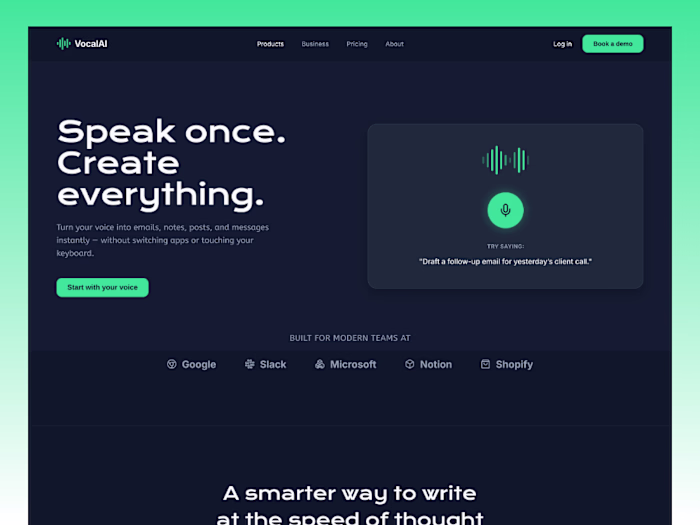 Voice AI SaaS Landing Page