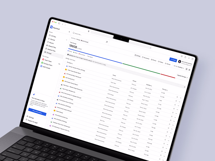 AI Integrated Cloud Storage - Dashboard