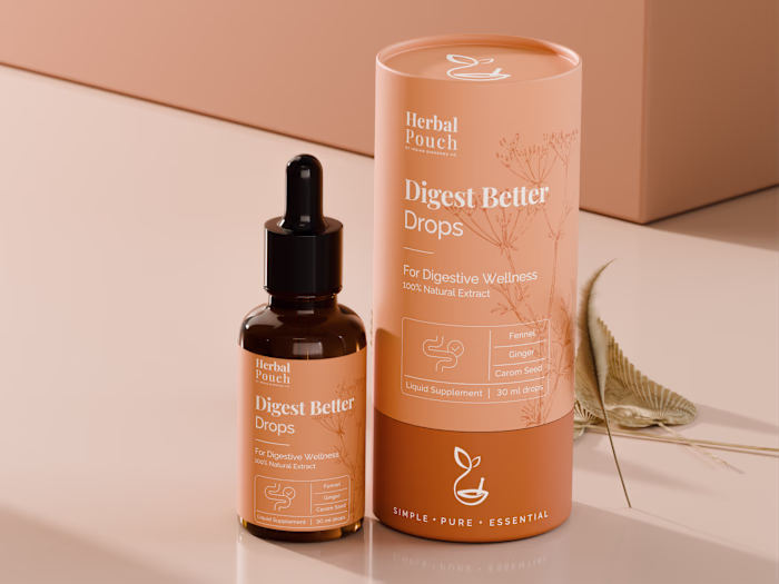 Premium 3D Product Visuals for Stunning Herbal Pouch Packaging