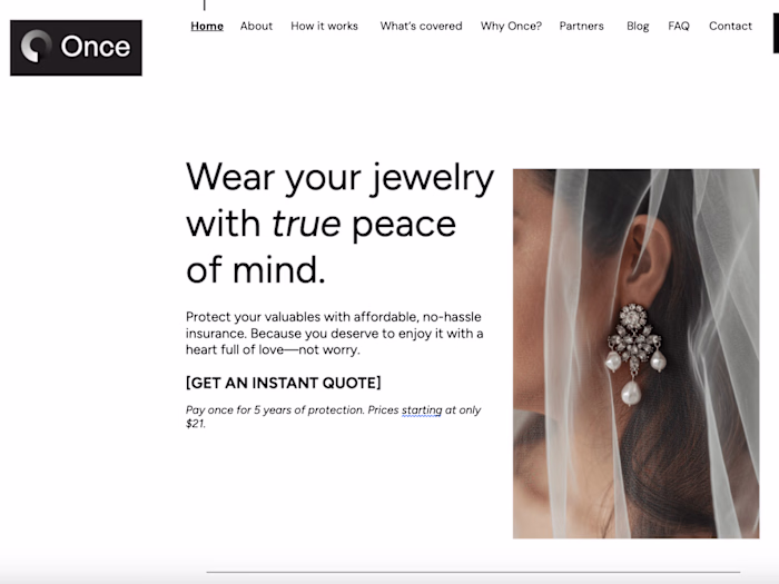 Once Insurance | B2C web copy