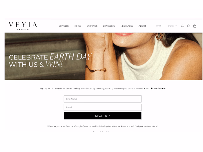 Landing Page/Lead Magnet for VEYIA Berlin