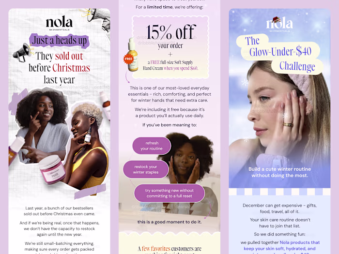 Email Designs for Nola Skinsentials