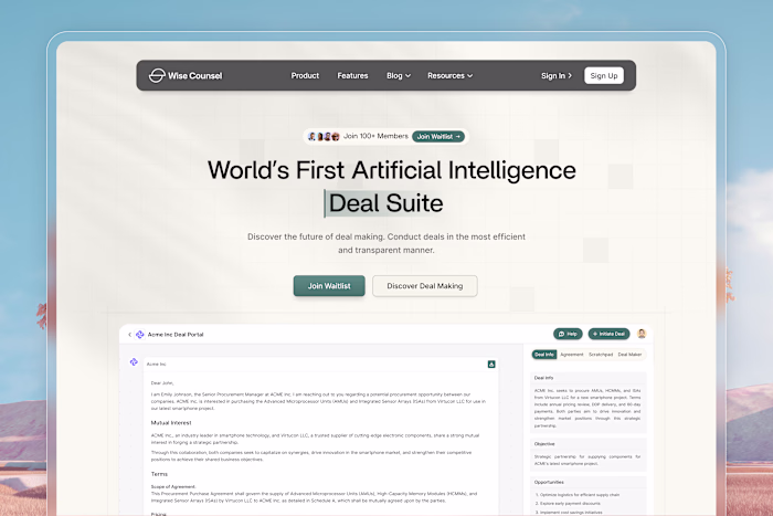 WiseCounsel: SAAS Website Design
