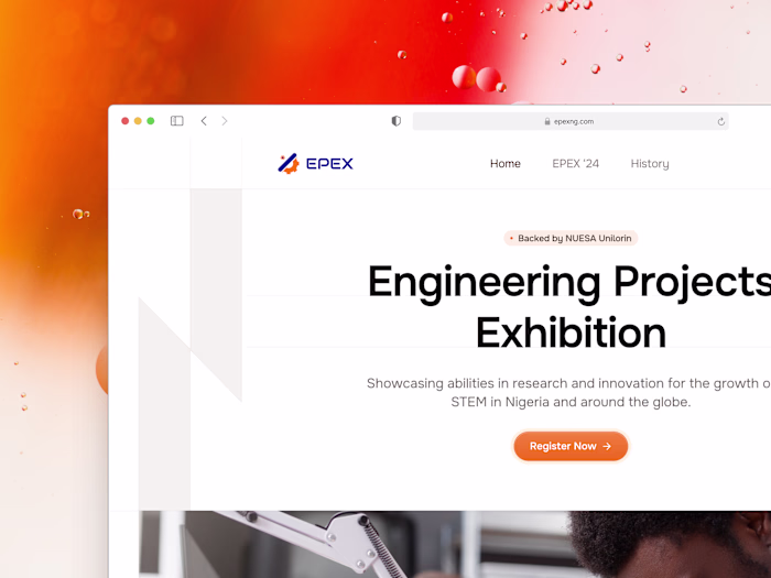Landing Page Design for Engineering Projects Exhibition