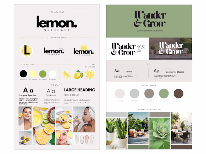 One Page Minimalistic Branding Guidelines