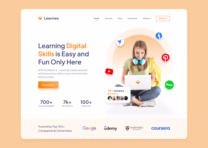 Concept Landing page For Online Learning Platform on Behance