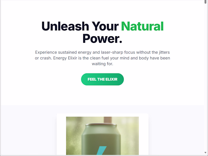 Shopify Product Page – Energy Elixir