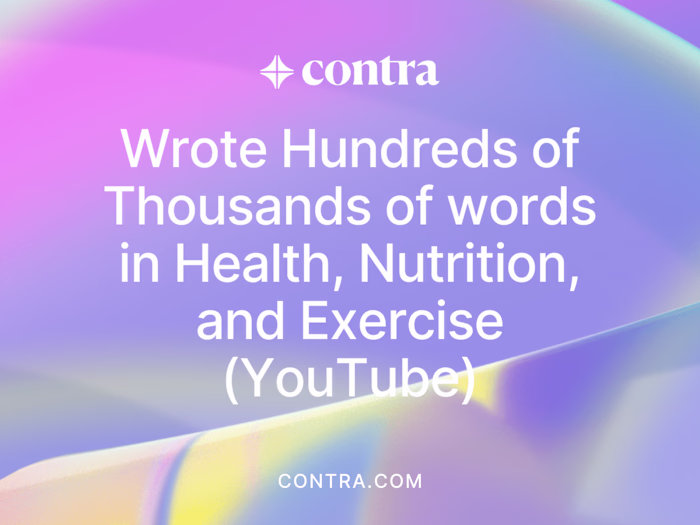 Content Writing in Health, Nutrition, and Exercise (YouTube)