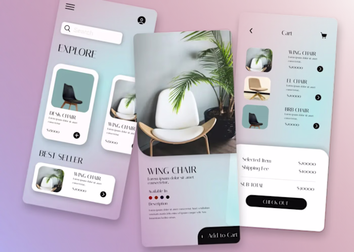 Designed a mobile app for Furniture App Store