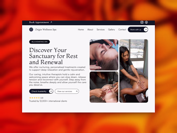 Origin Wellness Spa Website Redesign