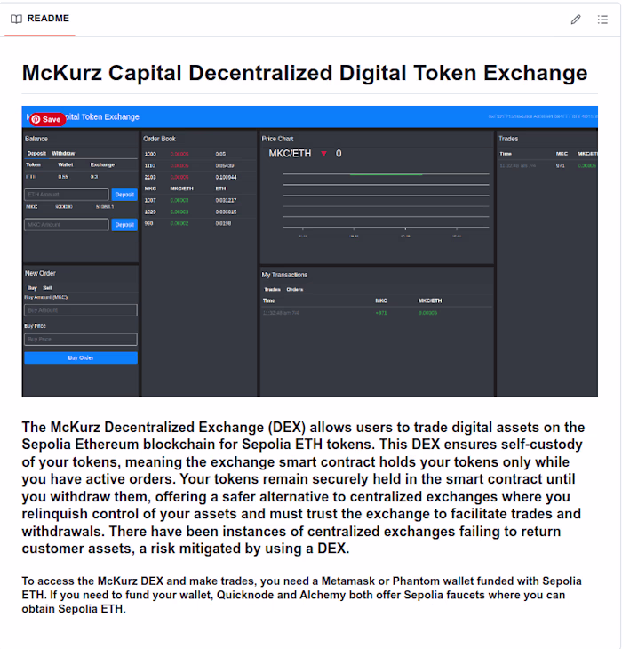 McKurz Capital Decentralized Exchange