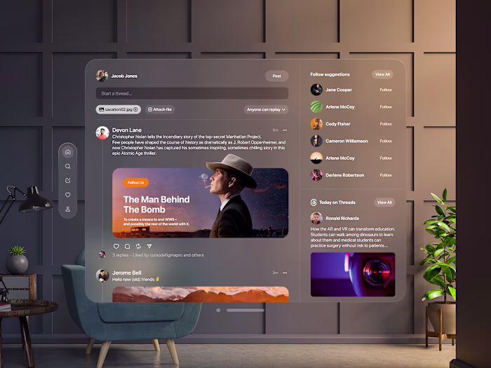 Threads VR Website Design: landing web page site designer