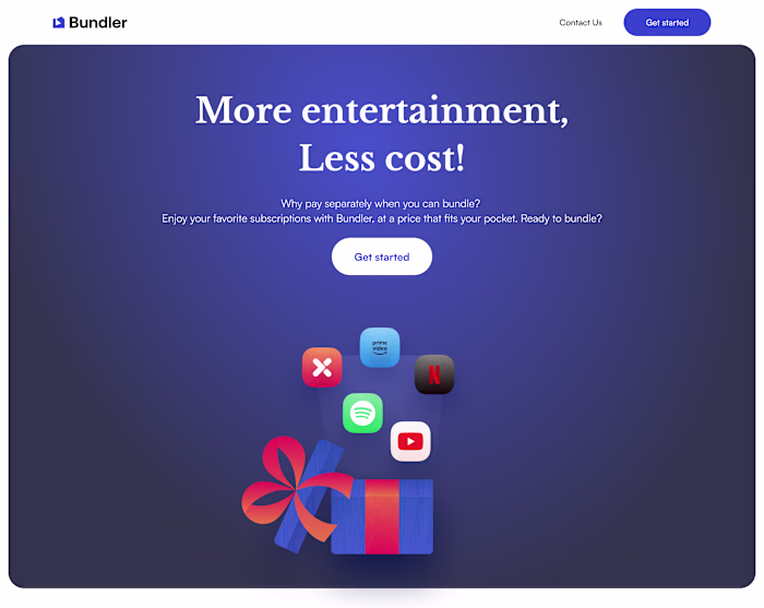 Landing Page Design for Bundler