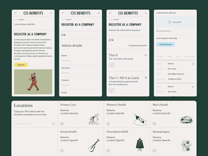 UX/UI Design for a benefits marketplace