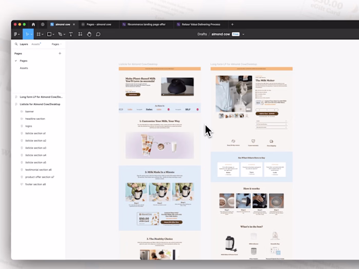 Pre-sale listicle and PDP designs