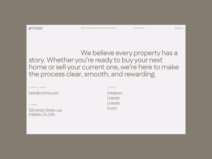 The contact page of my upcoming Framer template.