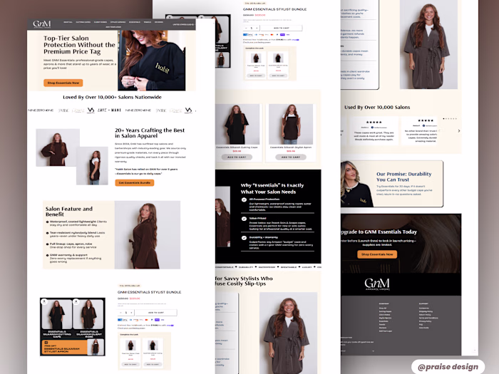 Salom landing page designed on figma and built on replo.