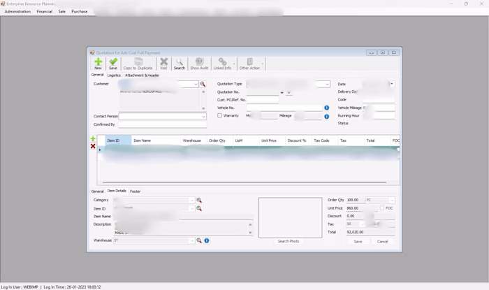 ERP System Maintenance