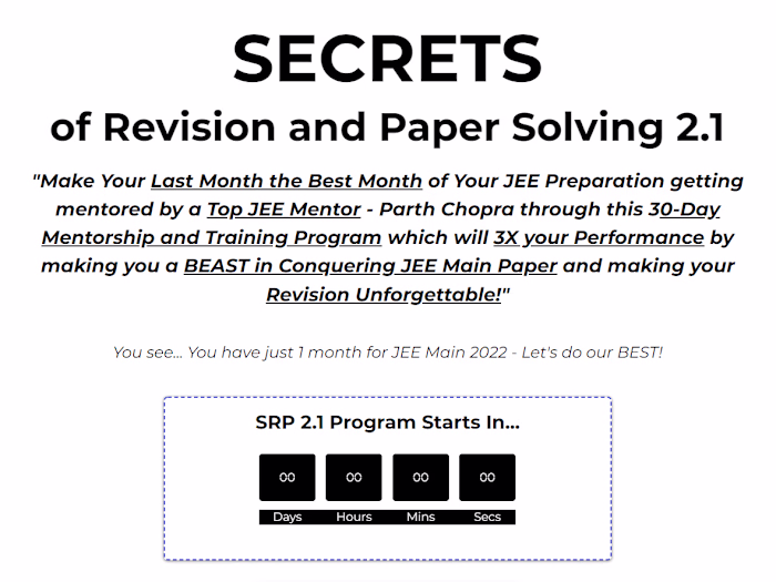 Secrets of Revision and Paper Solving