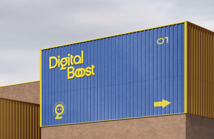 Digital Boost branding, Digital logo, and brand identity