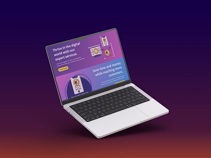 Designed a landing page that