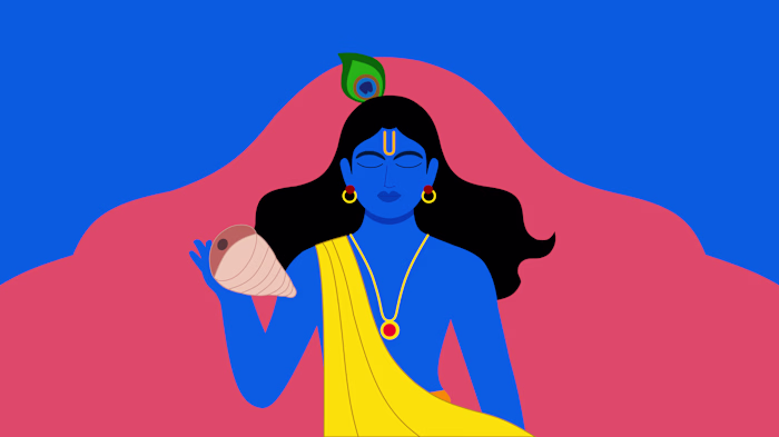Krishna Illustration - Modern Digital Art