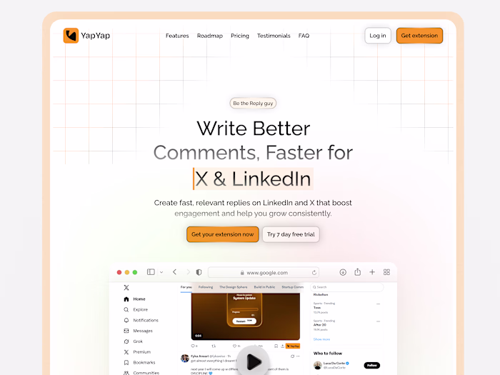 AI Comment Generator Landing Page Design
