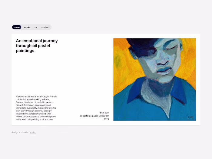 Minimalist artist portfolio