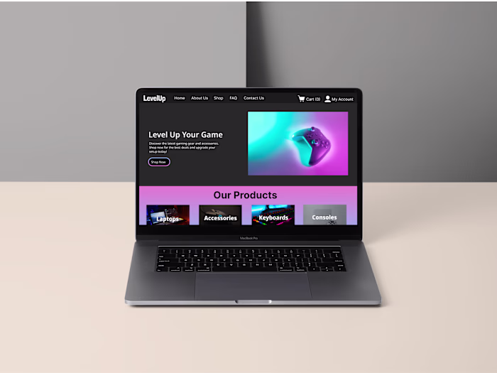 LevelUp Tech Gaming E-Commerce Website, UX/UI Design