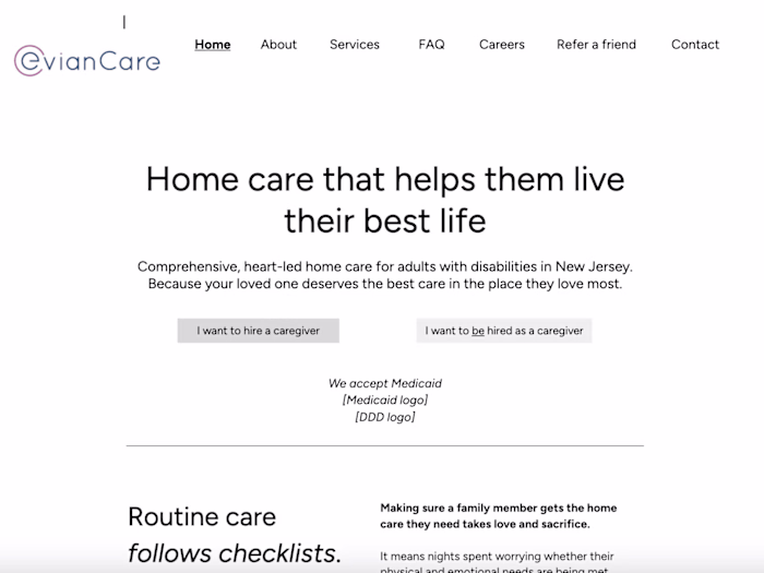 Evian Care | B2C web copy