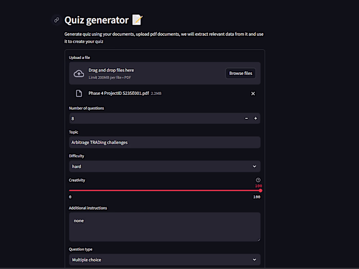MakeMyQuiz (AI Project)