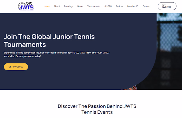 Tennis Tournament website