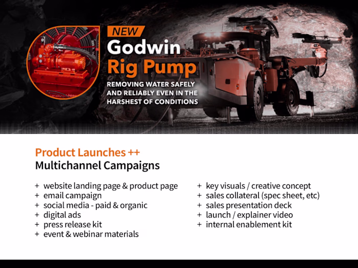 Multichannel product launch campaign for global mining sector