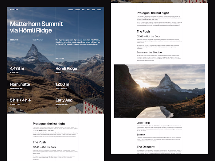 Anoter blog post page design - 4 column based layout