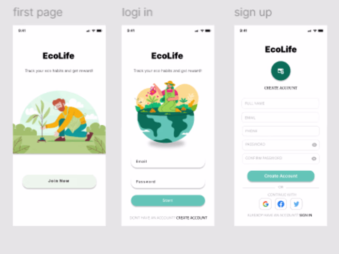 Eco Life (Moile App design)
