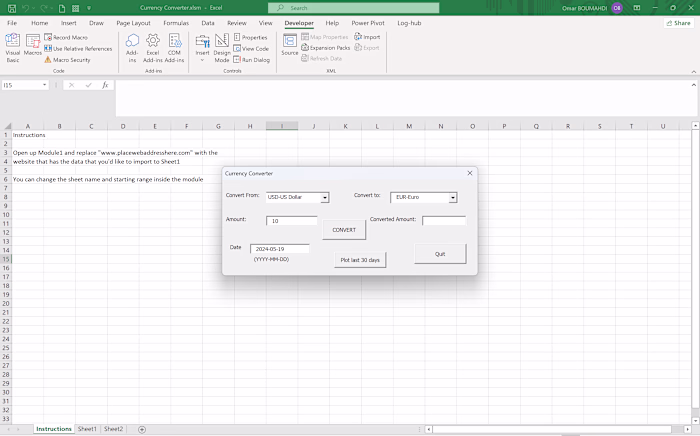 Currency converter with VBA