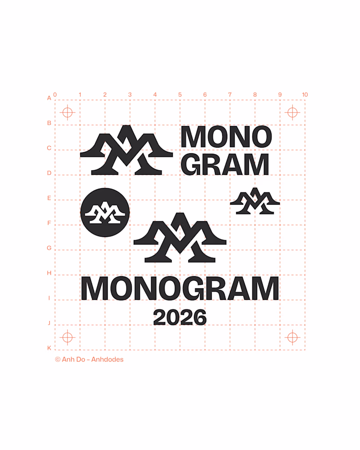 AM MA Monogram Typography Exclusive