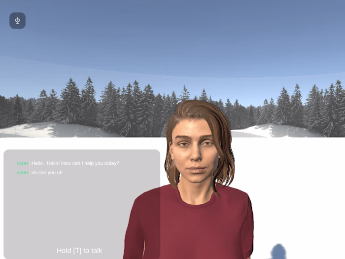 Unity3d AI Chat bot with Hiking Experience, Audio to Text and T…