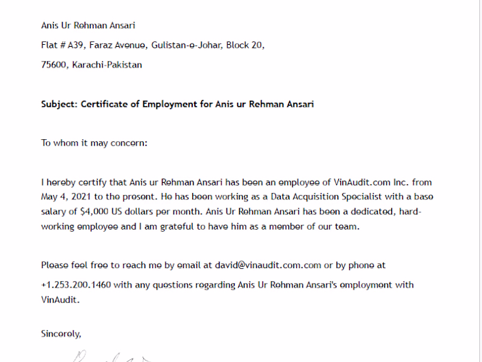 Business Correspondence