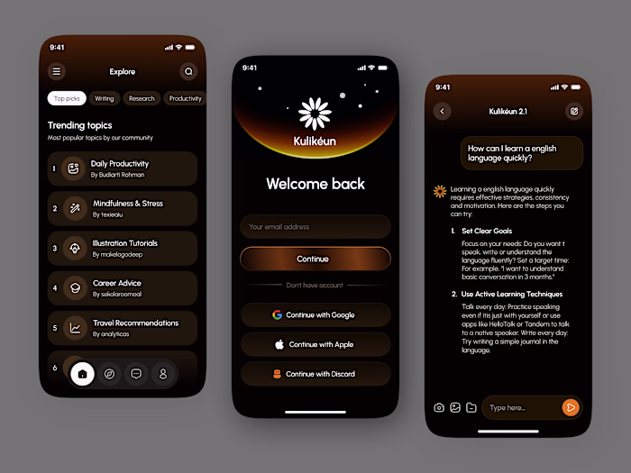 Here is my Kulikeun — Dark Mode Learning & Productivity App ...
