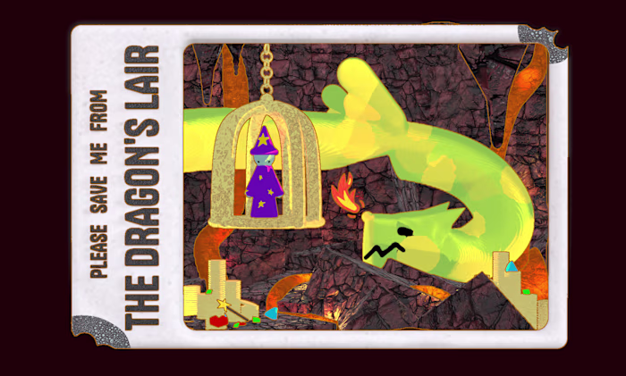 DRAGON'S LAIR POSTCARD DESIGN -