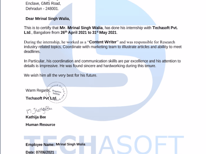 Web Content Writer [1 months]