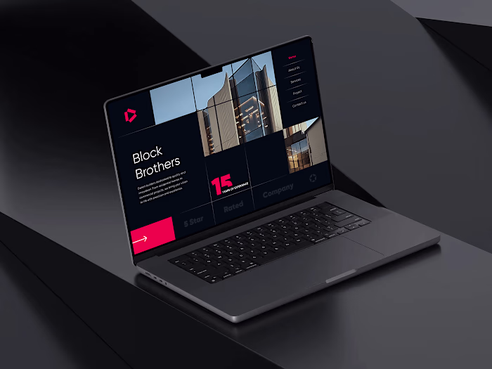 UI UX design for a construction company 🚧 landing page