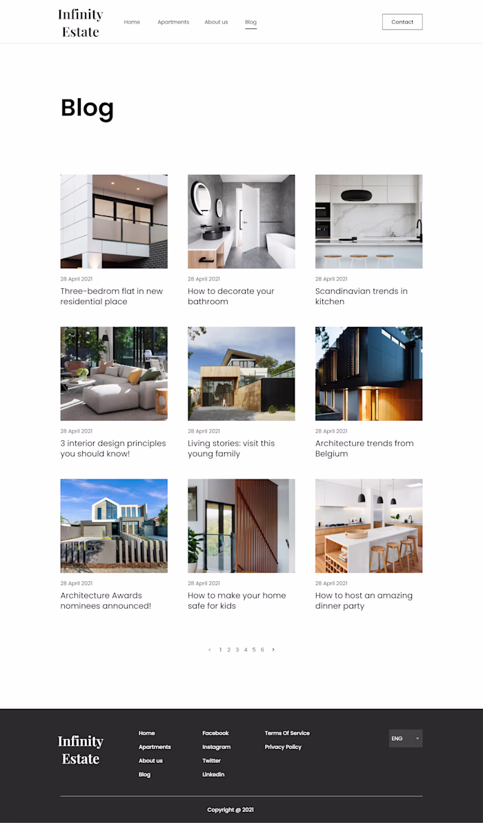 Real estate website (Infinity estate)