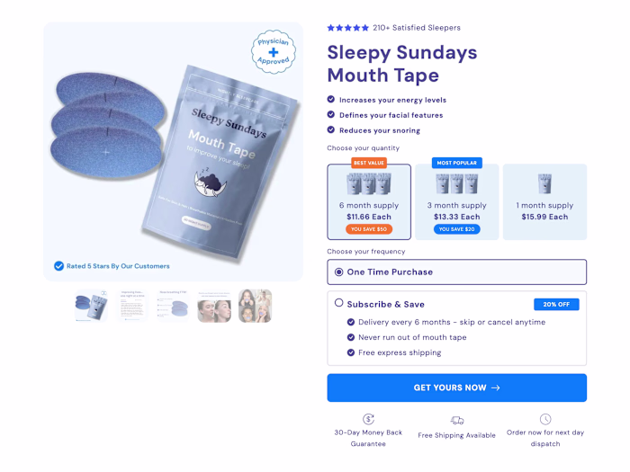 Sleepy Sundays Buy Box Redesign
